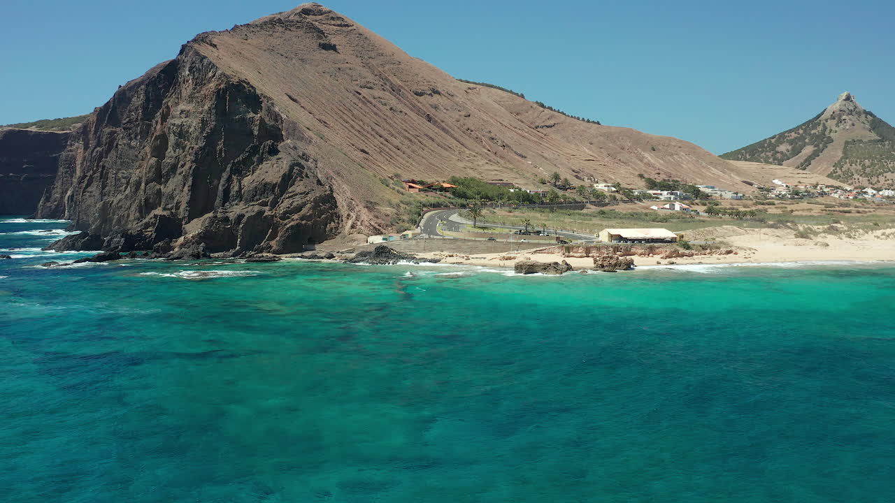 porto santo, madeira, 포르투갈의 calheta 해변