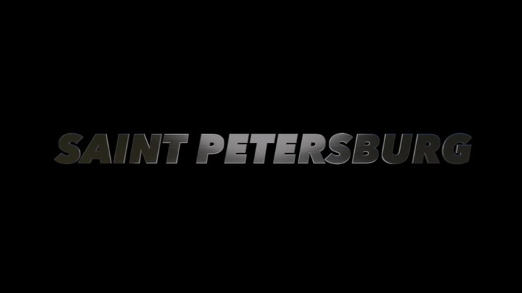 City of Saint Petersburg, Russia, 3D graphic title brushed steel look, fill and alpha channel