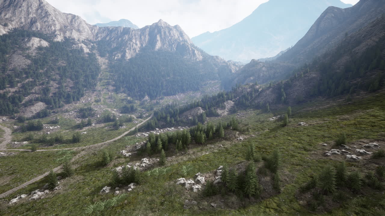 paisaje de valle de montaña