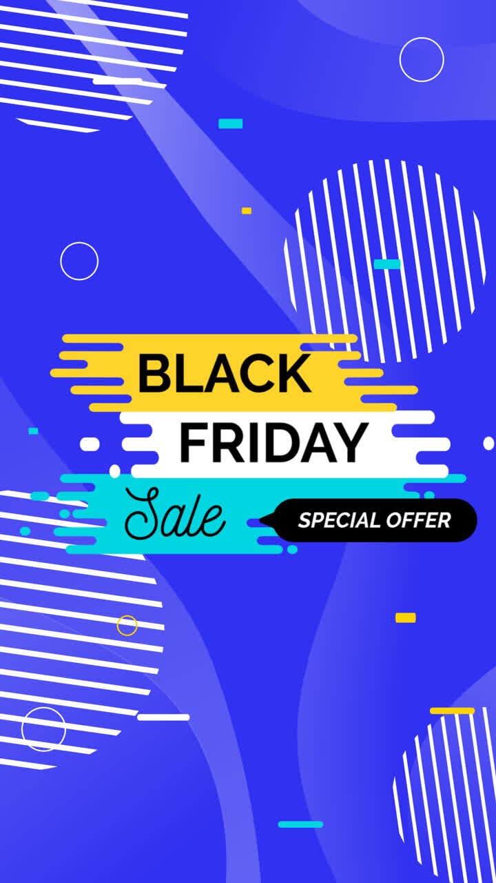 Bewegtgrafik: Black Friday Banner im flachen Design