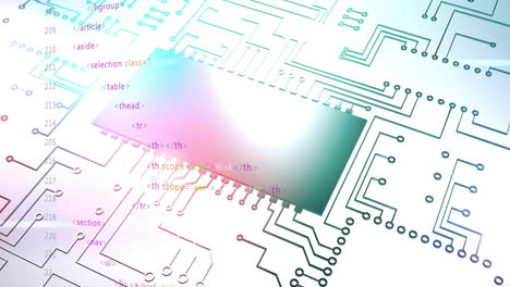 animation of data processing over computing board