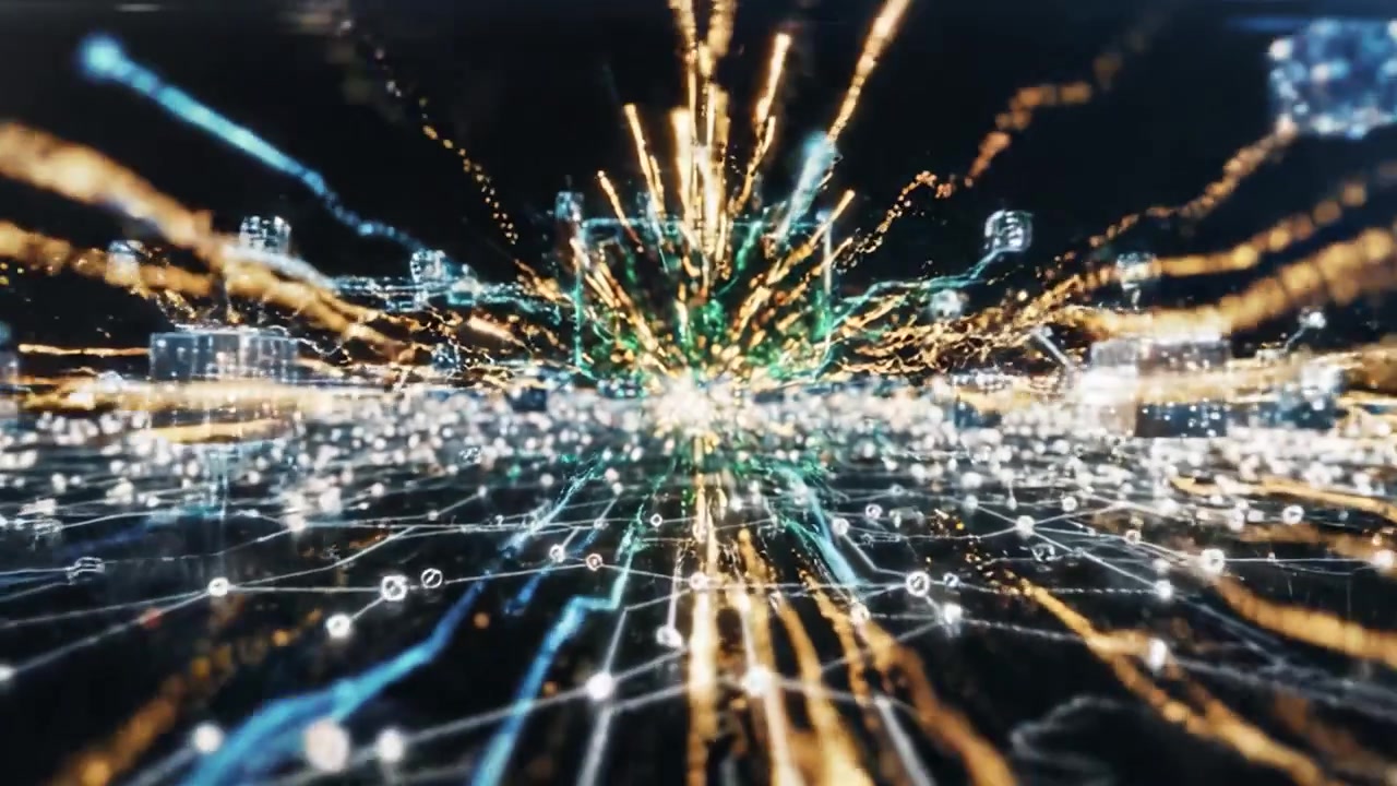 A Journey Through a Digital Landscape: Exploring the Dynamic Flow of Light and Data in a Vibrant Cybernetic World