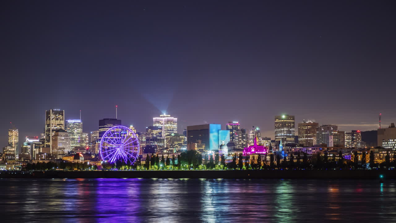 캐나다 퀘벡 주 몬트리올의 밤 도시 전망