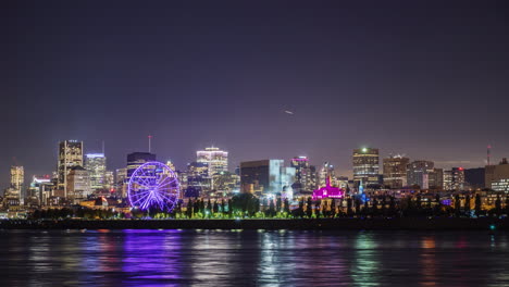 view of the night city of montreal in the province of quebec canada