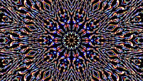 abstract lines colorful light shining round shape in center, black background