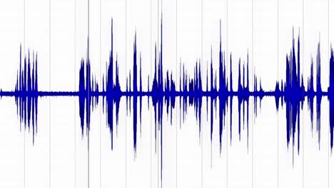 A-cursor-moving-on-a-blue-audio-sound-wave-on-the-X-axis,-over-a-white-background