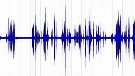 a cursor moving on a blue audio sound wave on the x axis, over a white background