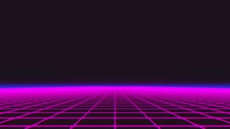 synthwave wireframe net 1980s retro futurismo fondo 3d ilustración renderización de bucle sin costuras