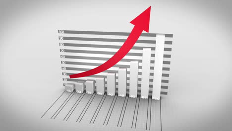 animación digital del procesamiento de datos estadísticos contra un fondo gris