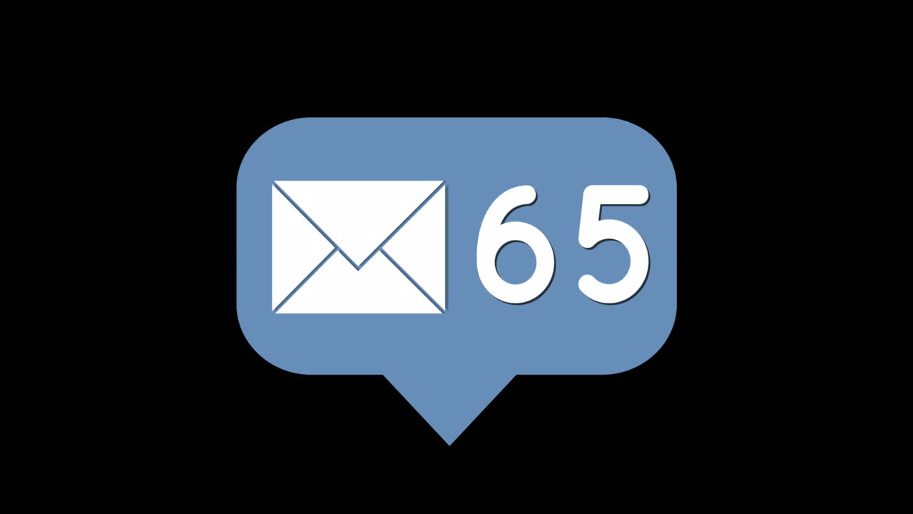 Message bubble icon and numbers 4k