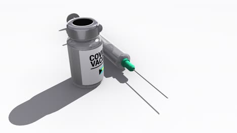 jeringa y botella de vacuna contra la covid-19 en las bahamas