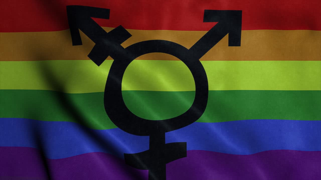 transgénero bisexual bandera del orgullo gay ondeando en el viento