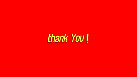 thank you motion graphics animation on red background. seamless loop animated background.