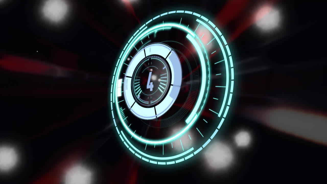 animación de contar en fondo negro con luces