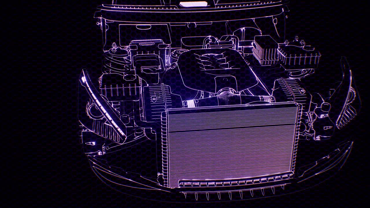 자세한 자동차 엔진 및 다른 부품