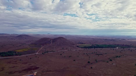 Drone-shot-of-tel-Shifon,-golan-heights