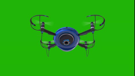dron de vigilancia flotando contra la pantalla verde