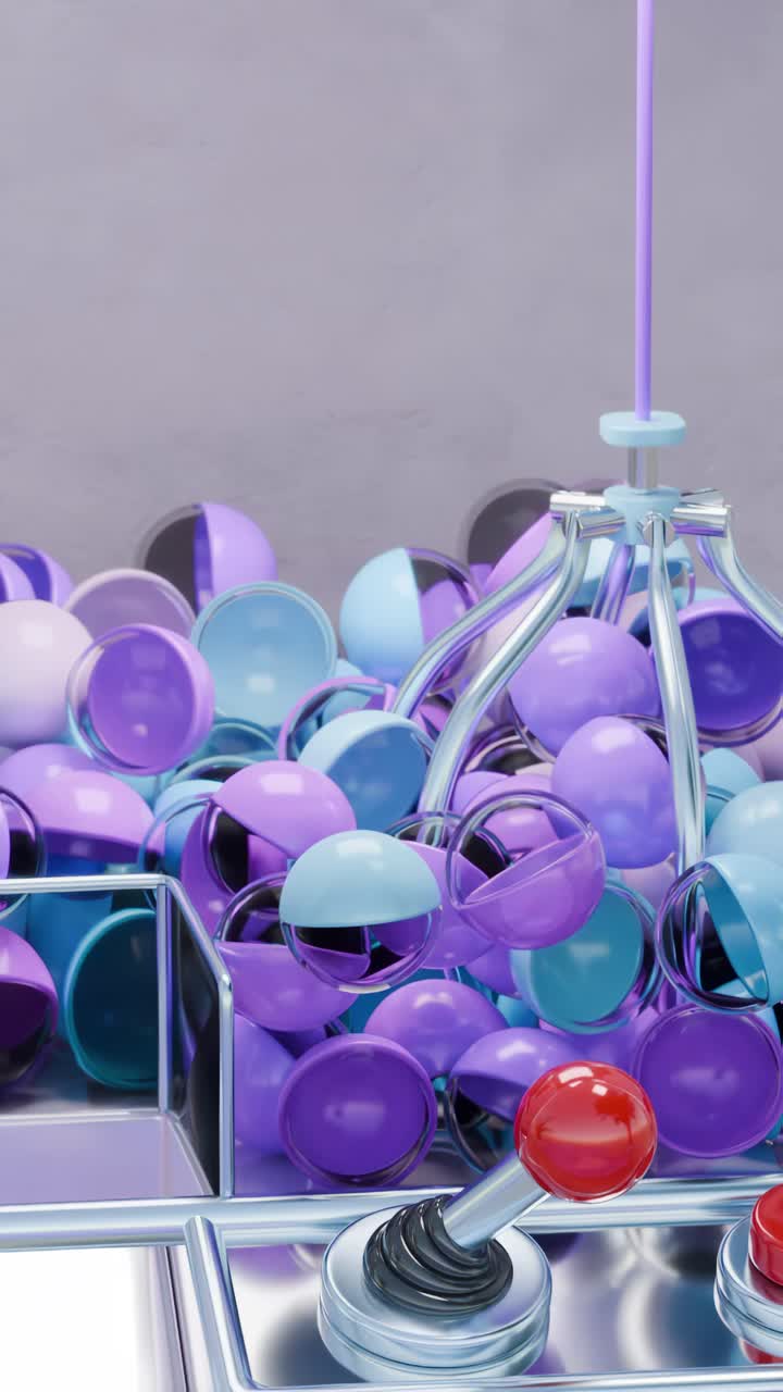 bolas coloridas en una máquina de garras