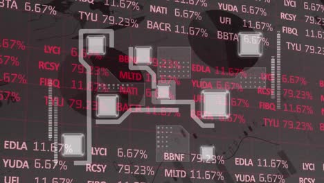 Animation-of-network-of-connections-and-financial-data-processing