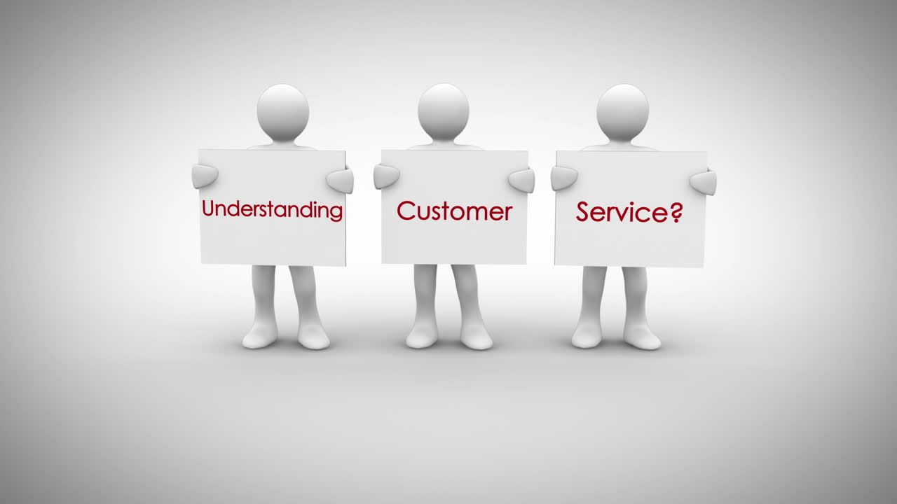 고객 서비스에 대한 이해를 나타내는 표지판을 표시하는 색 문자