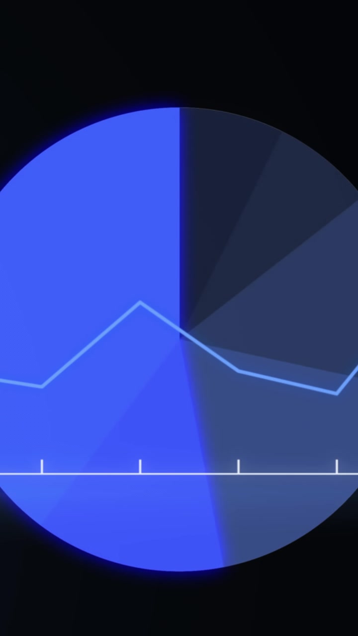Animation of light trails over data processing on black background