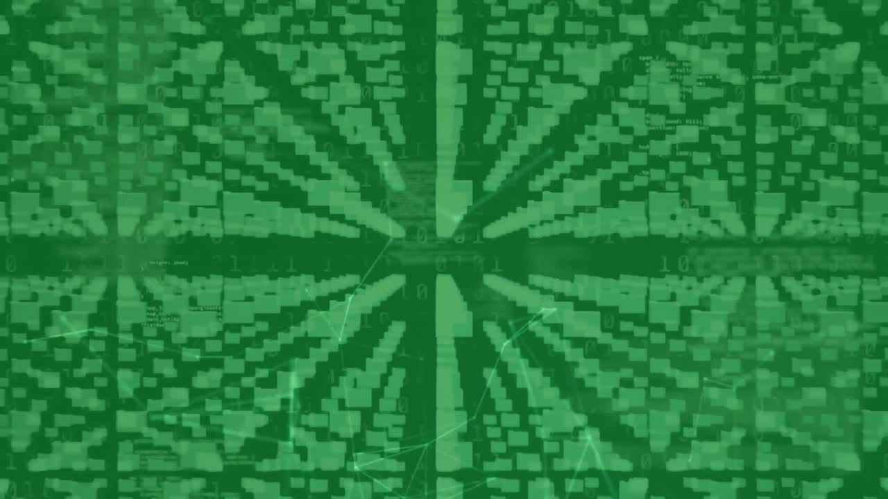 animación de carpetas y candado digital con circuito integrado sobre fondo verde