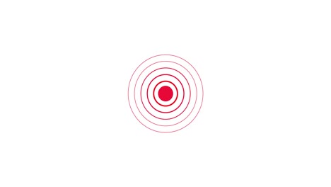 animación de video de círculo rojo de dolor. signo de dolor. punto de dolor 4k
