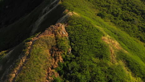 aerial of pillbox hike in hawaii
