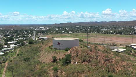 excellent aerial shot of rodeo grounds at mount isa, australia