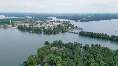 minocqua lake bridge in oneida county, northern wisconsin