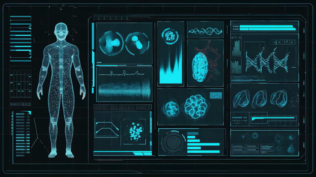 Futuristic Medical Scan and Data Display
