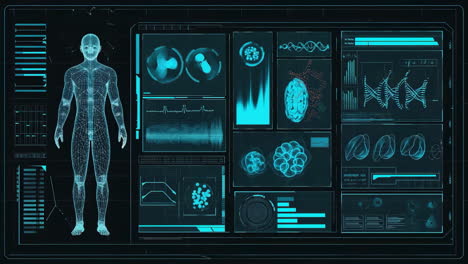 futuristic medical scan and data display