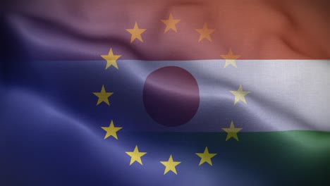 bandera de la unión europea y de níger 4k