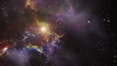 Fondo-De-Animación-Espacial-Con-Nebulosa,-Estrellas