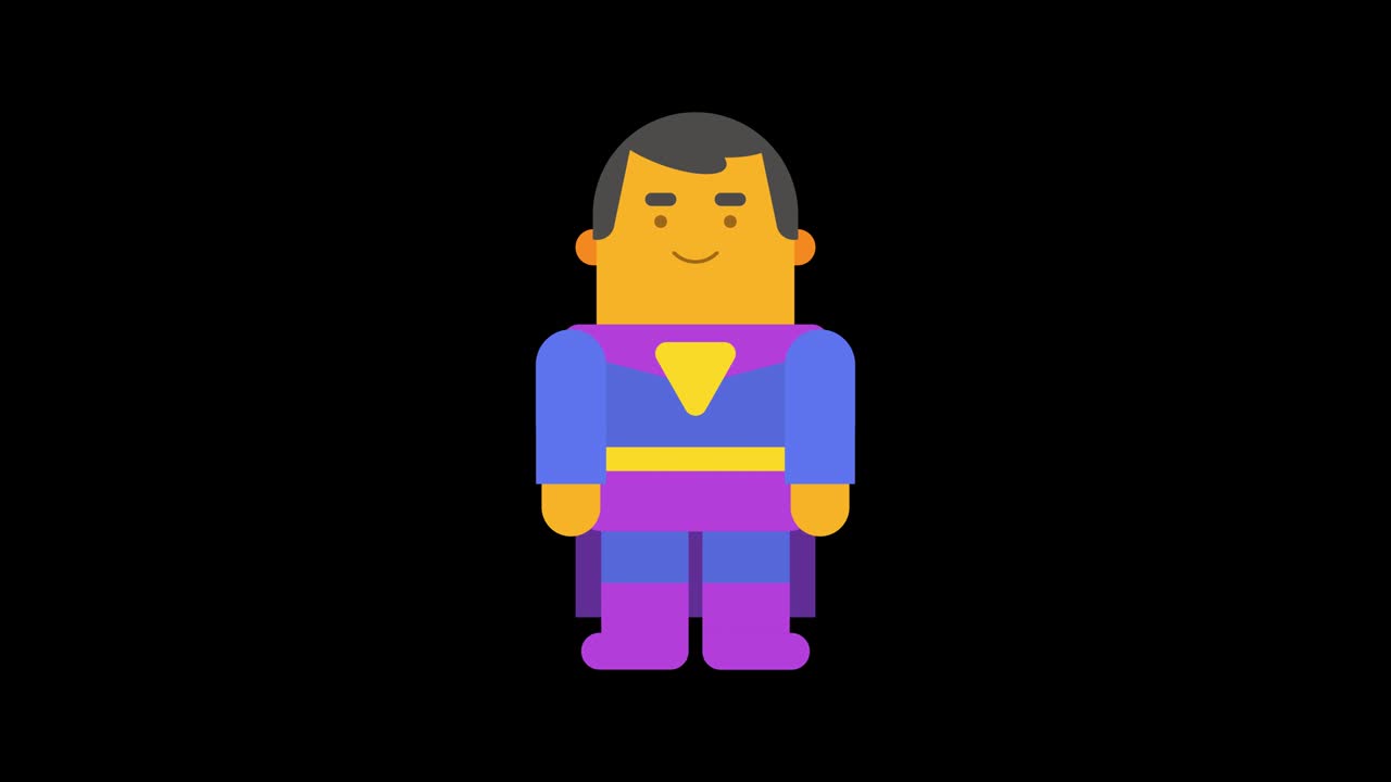 슈퍼히어로가 이륙하고 착륙합니다. - 알파 채널