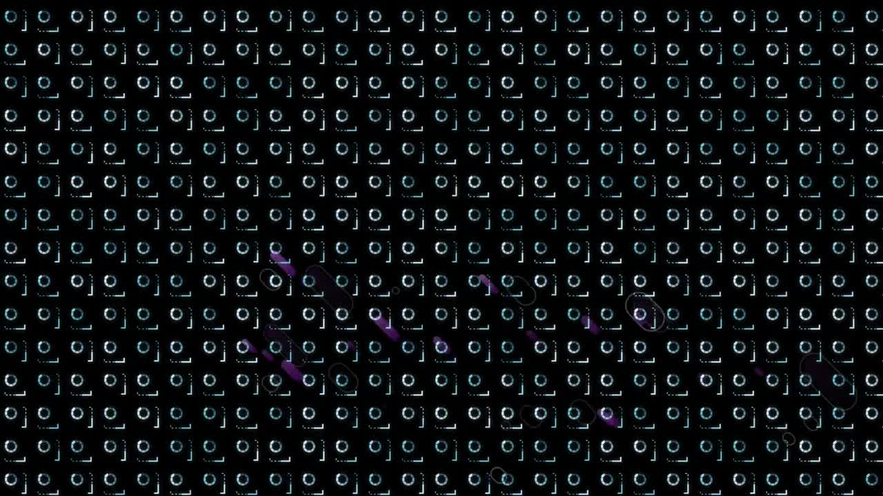 Animation of shapes moving over black background