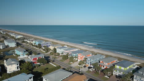 aerial view flying over kure beach northern california 4k