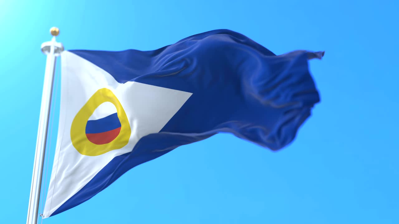 Flag of the federal subject of Chukotka Autonomous Okrug, Russia. Loop