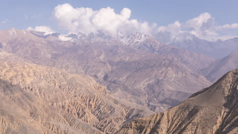 time-lapse of the anna-purna range of mountains in nepal as seen from upper mustang