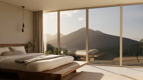 bedroom with a stunning mountain view