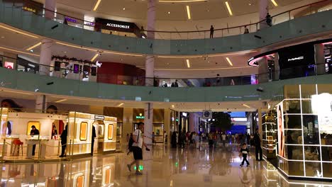 people walking and shopping in dubai mall