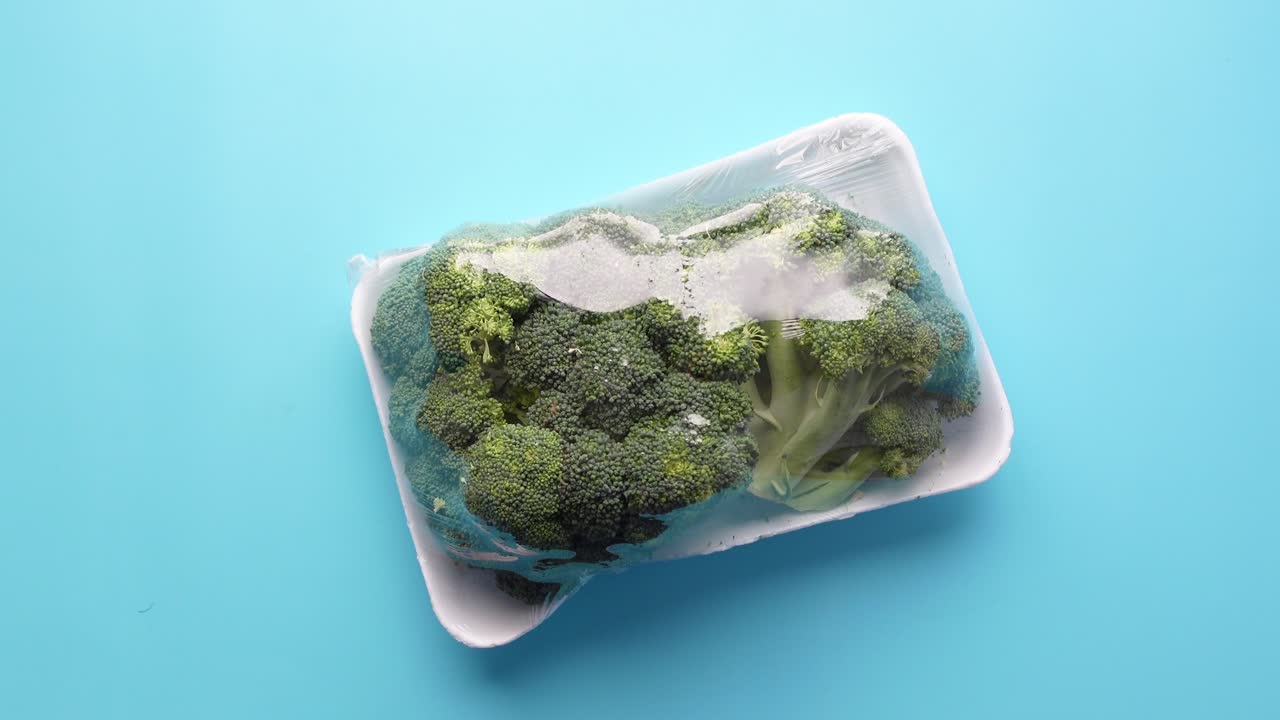 Broccoli in Plastic Wrap Packaging