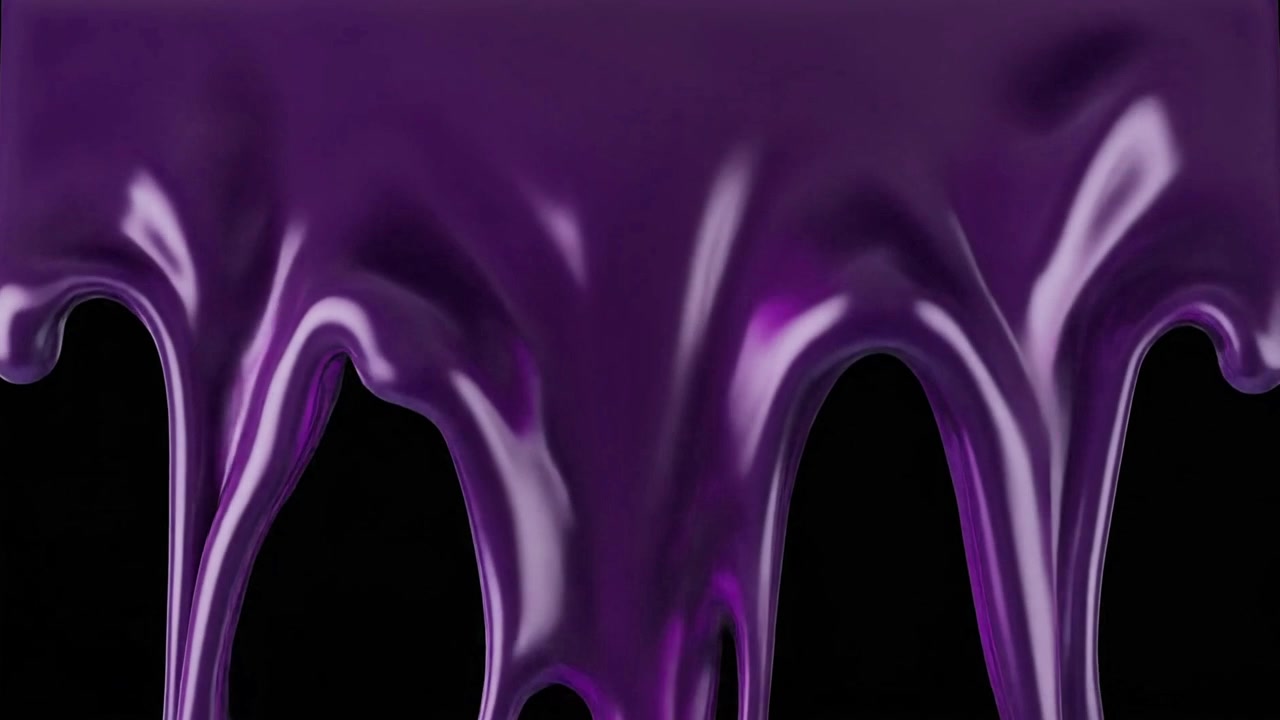 Liquide violet épais coulant sur fond noir