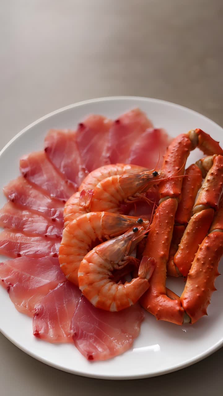 Deliziosi frutti di mare su sfondo sfocato 4K