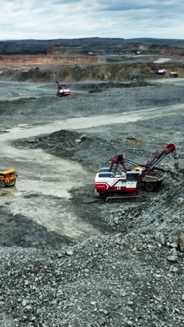 Heavy machinery operating in an open-pit mine