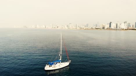 Drone-flying-above-a-yacht-4k