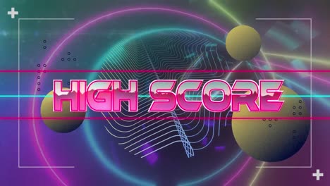 Animation-of-high-score-text-over-neon-shapes