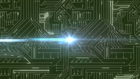 animación de puntos de luz a través de una red de conexiones