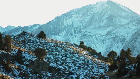 Hot-Creek-Rocky-Mountain-Landscape,-Mono-County,-California,-US,-Pan