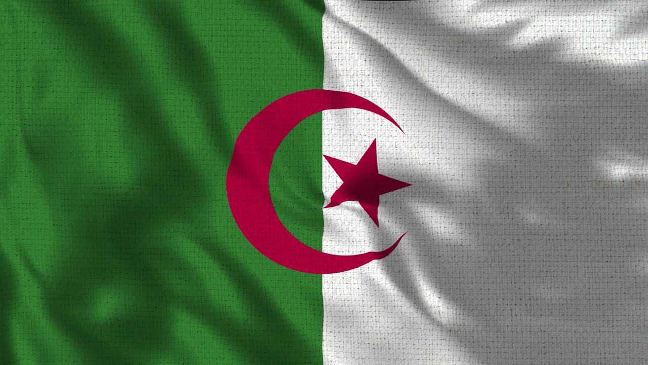 Realistic 4K - 30 fps flag of the Algeria